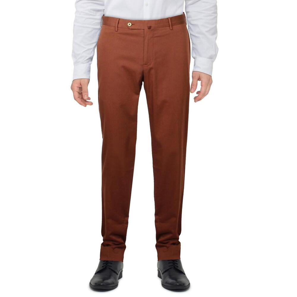 Mens Workwear Modern Fit Chino Pants,Brown 50" Waist